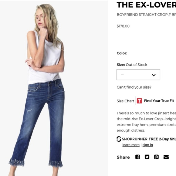 Joe's Jeans Women's Ex-Lover Boyfriend Crop Jeans - Picture 4 of 4